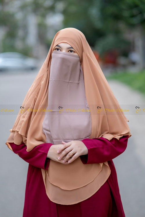 2 Layer Short Jilbab Golden