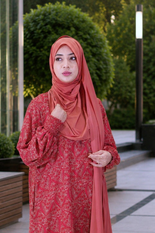 One loop Jersey Hijab Brick