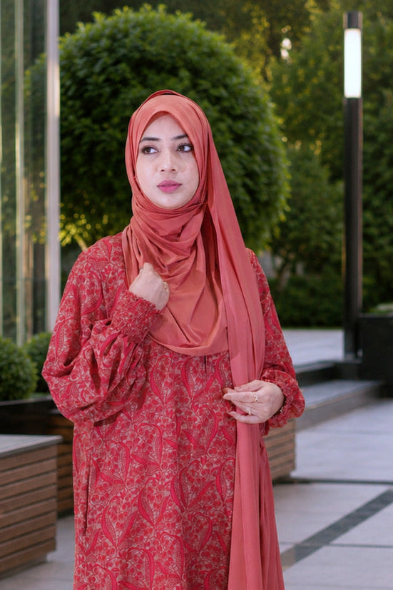 One loop Jersey Hijab Brick