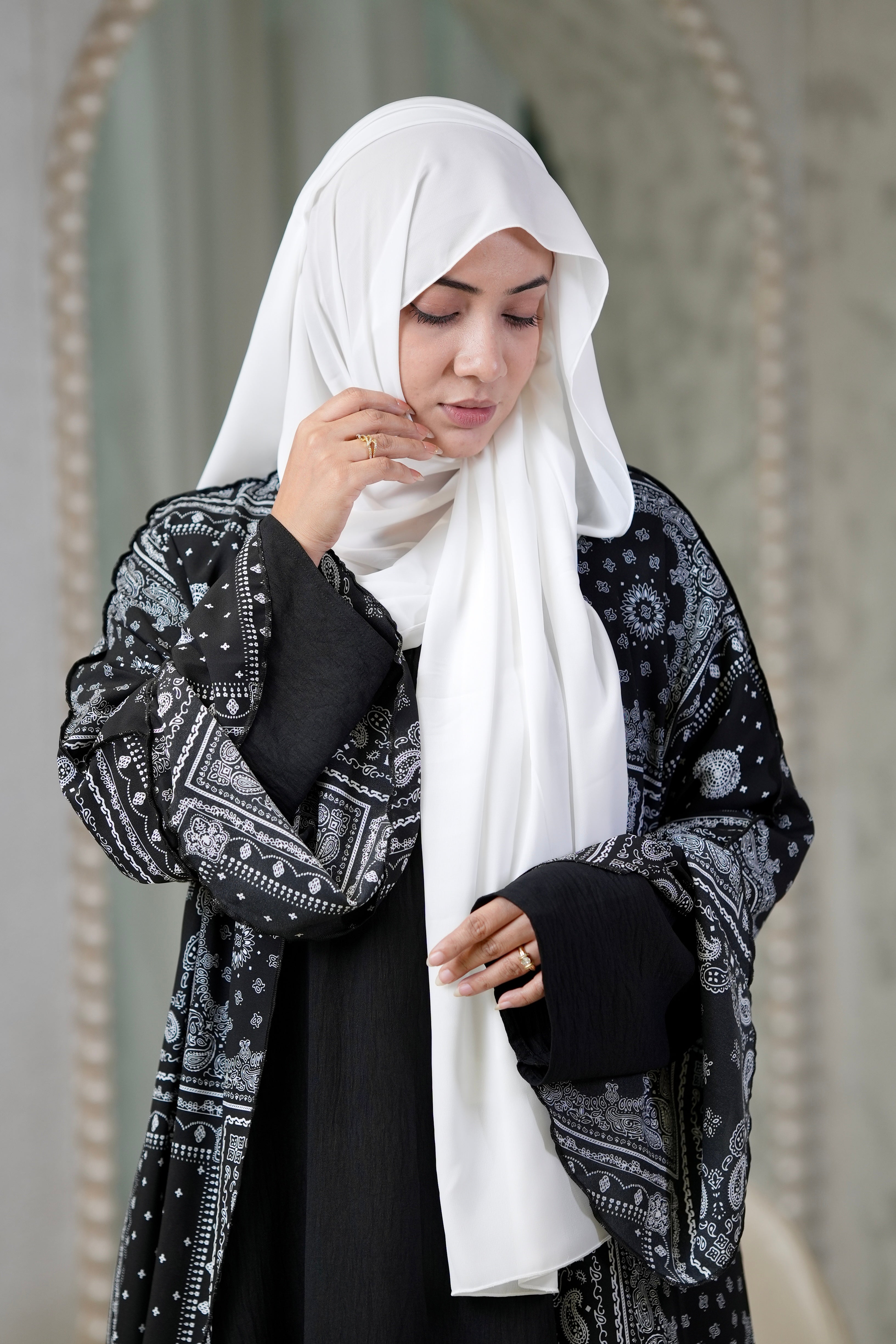 Georgette Hijab White