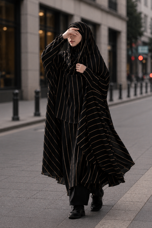 Urban Stripe Khimar – Georgette