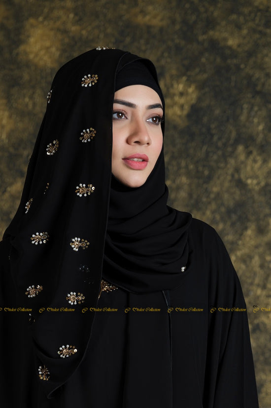 Bridal Hijab Black Pearl