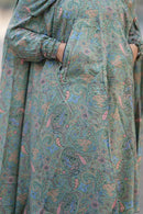 Niqab Khimar with pockets Paisley Green - Modest Collection