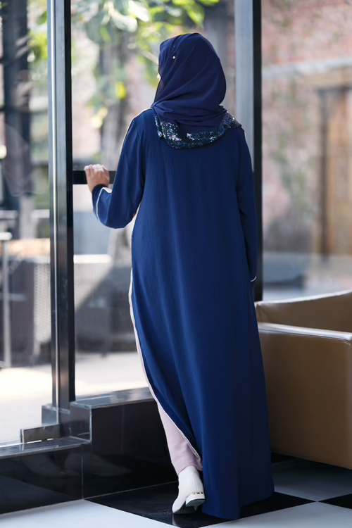 Dual Shade Abaya Umber-Navy