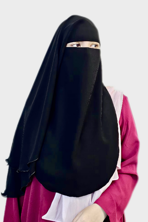 3 Layer Niqab Black