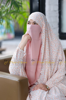 No Niqab French Cut Unjila Jilbab floral Peach