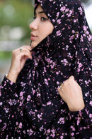 Modest Collection georgette khimar with pockets, designed as a matching mom and daughter Umrah set.