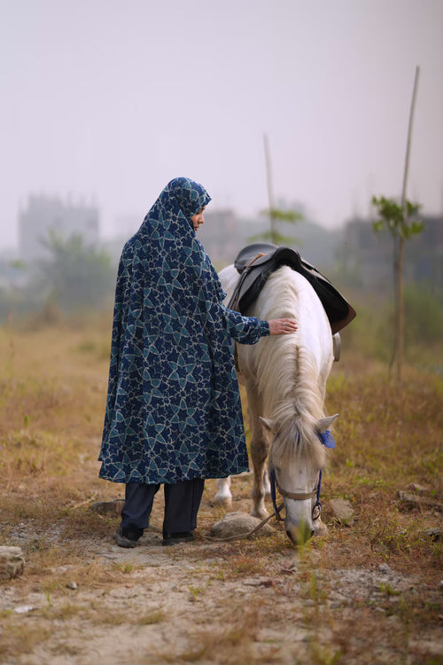 Georgette Khimar with pockets Firozi