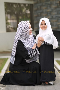 Little Girl's Keffiyeh Abaya Black