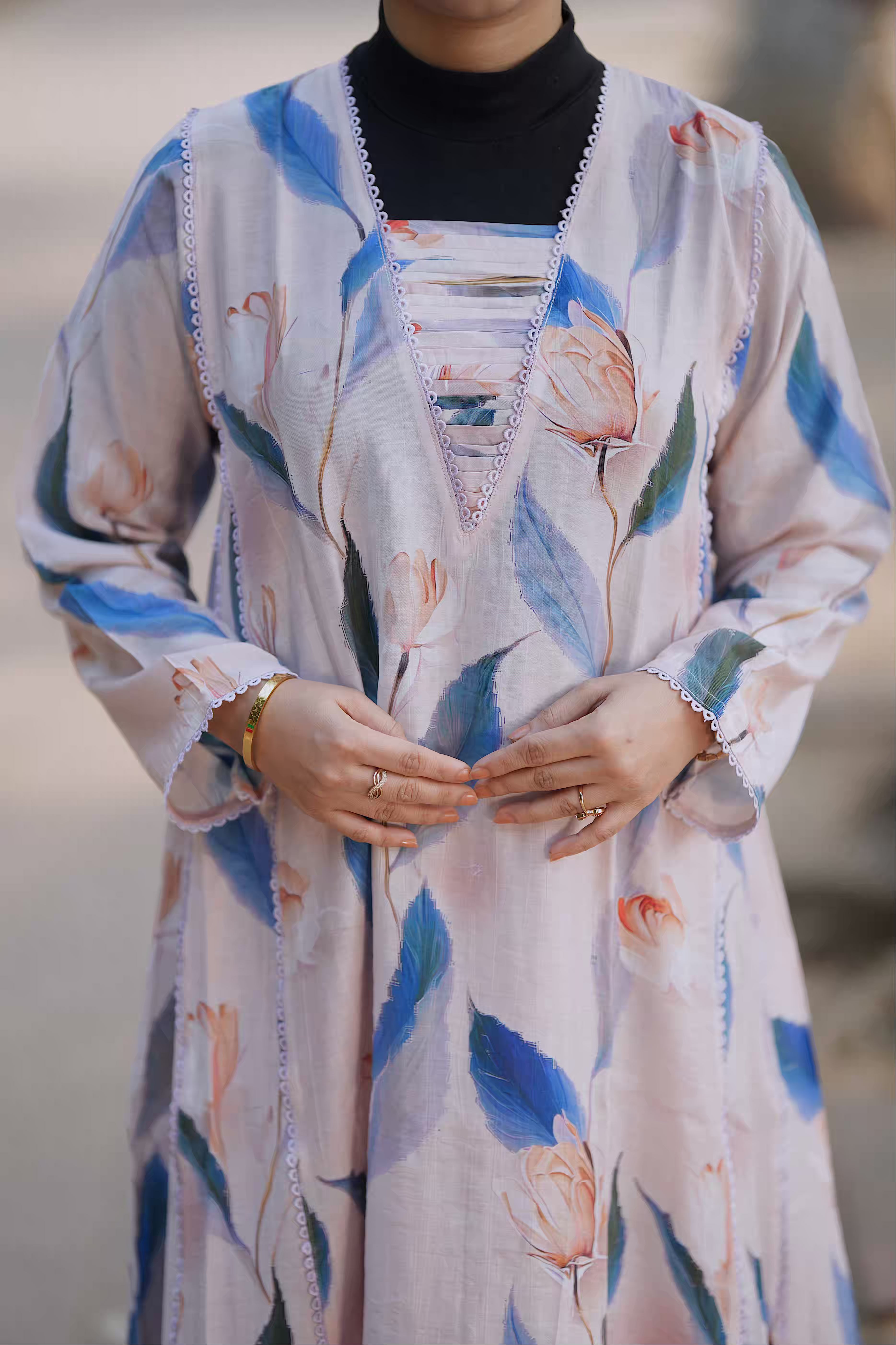 Cotton Ethnic Kurti Lavendar