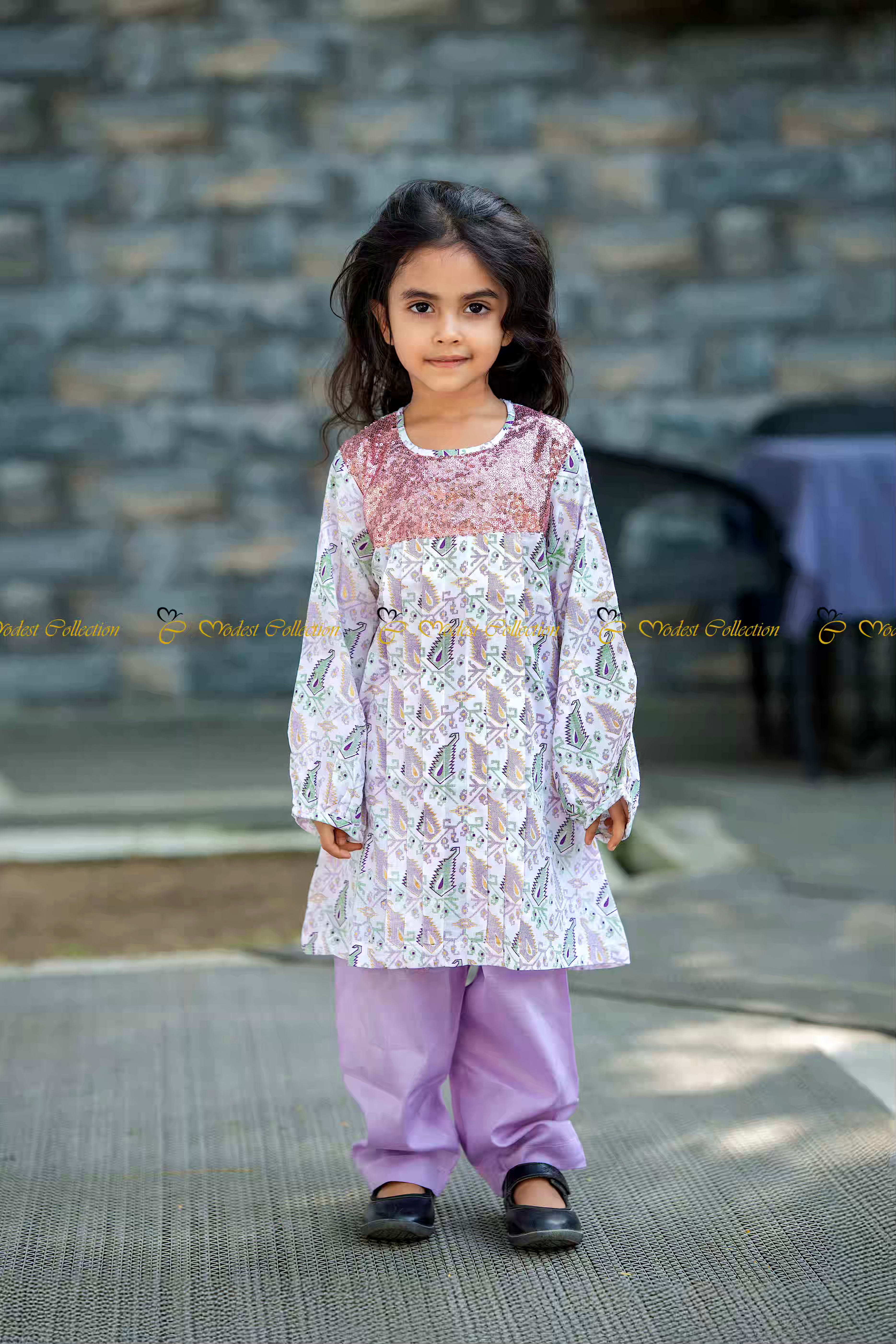 Cotton 2-pc Violet for Kids