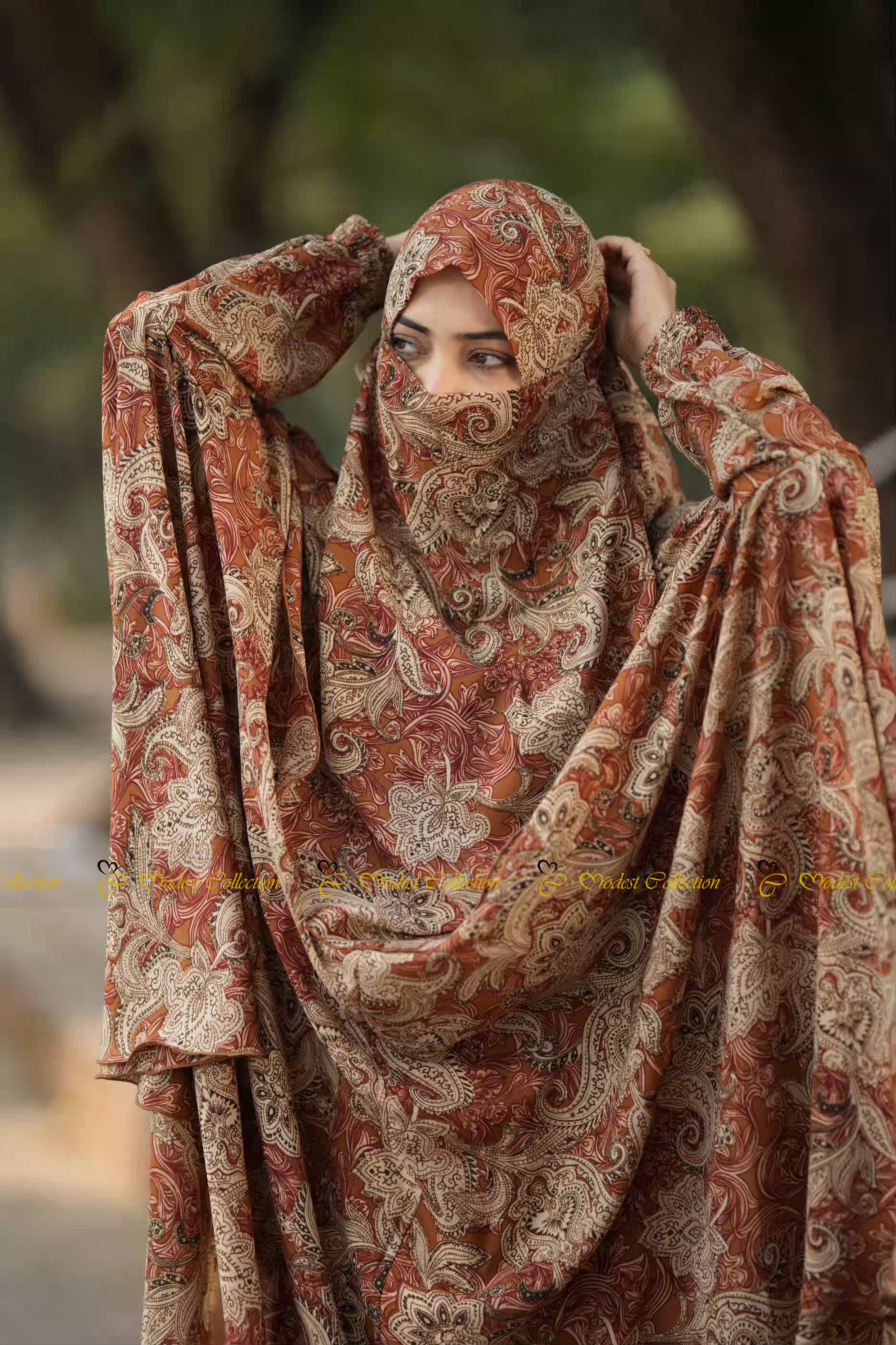 Georgette Khimar Soil Brown