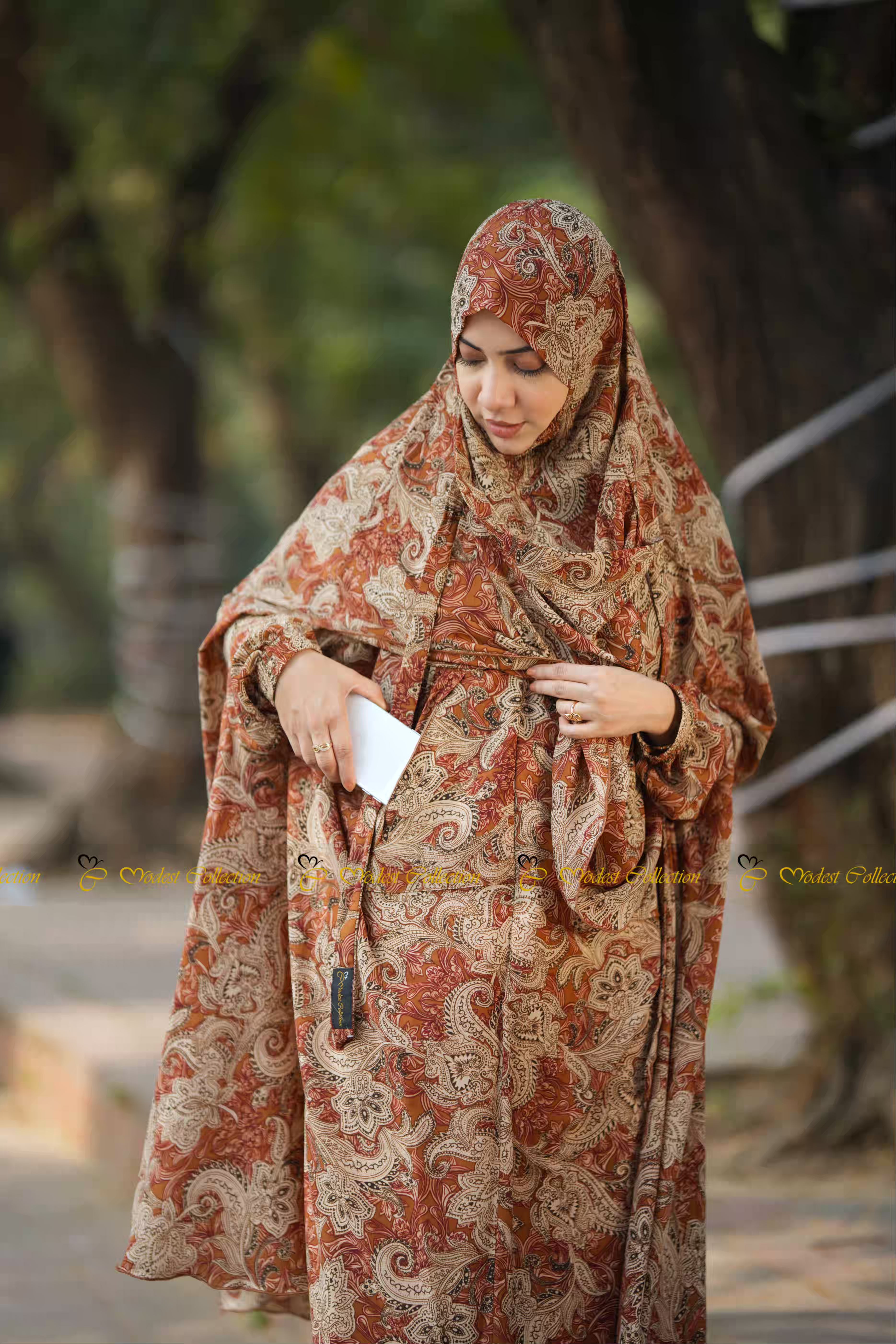 Georgette Khimar Soil Brown