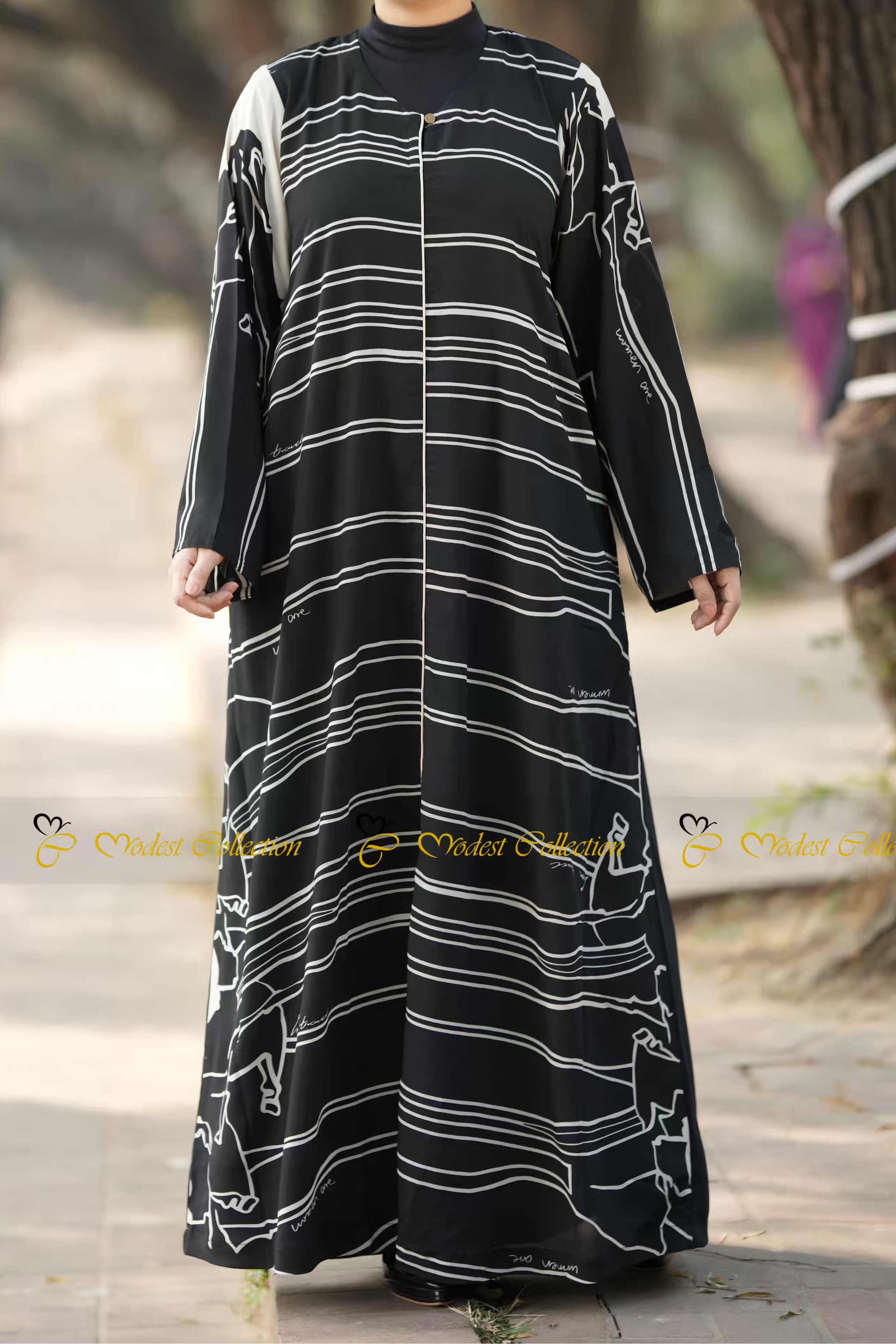 Dual Shade Abaya Monochrome