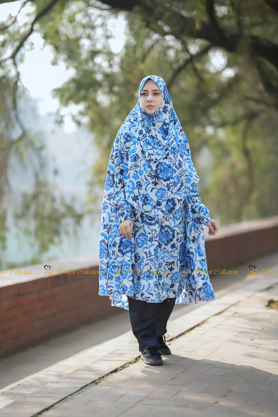 Cotton Khimar Blue Petal