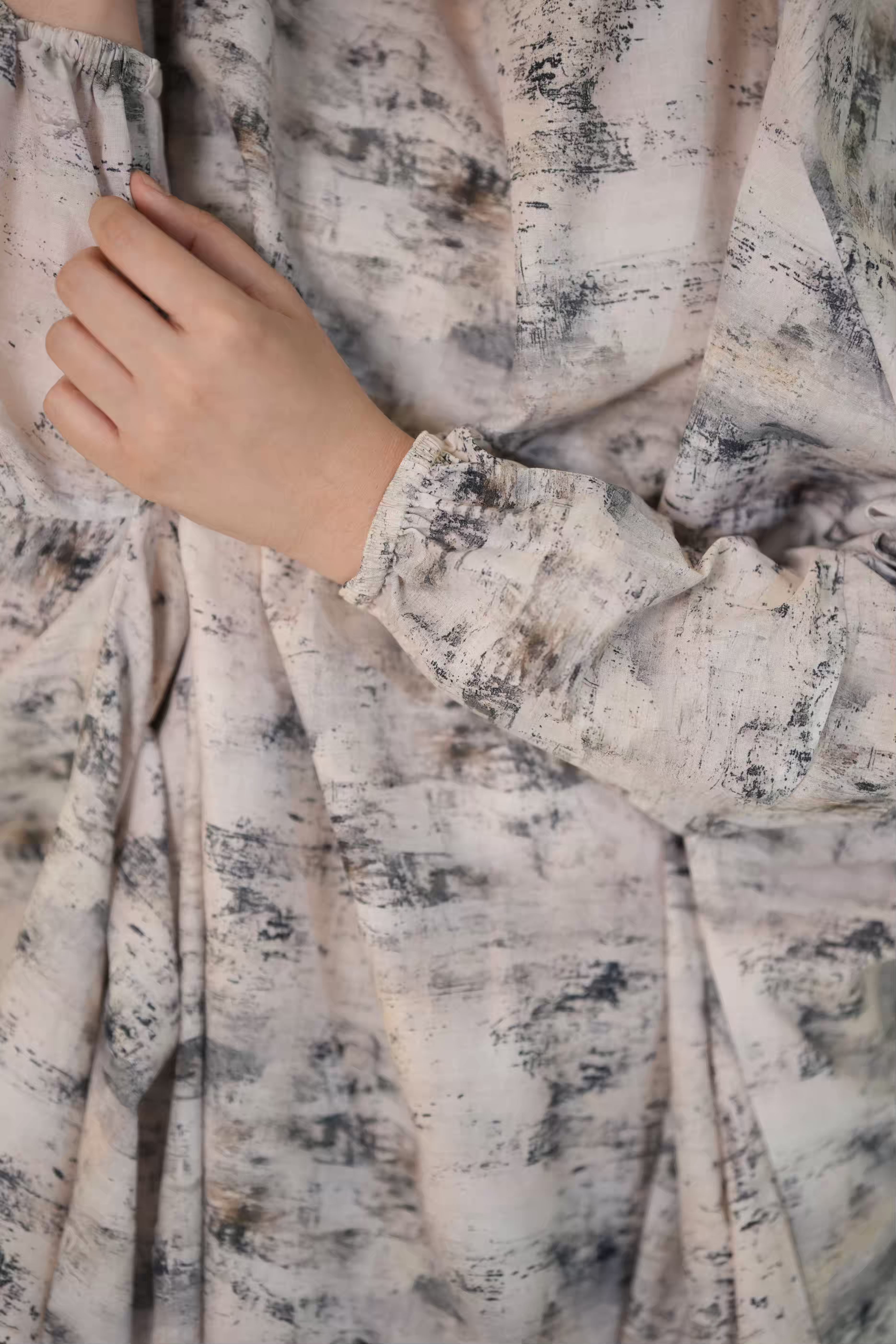 Cotton Unjila Jilbab Marble White