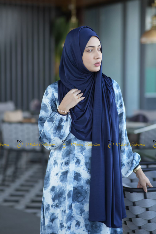 One loop Jersey Hijab Navy