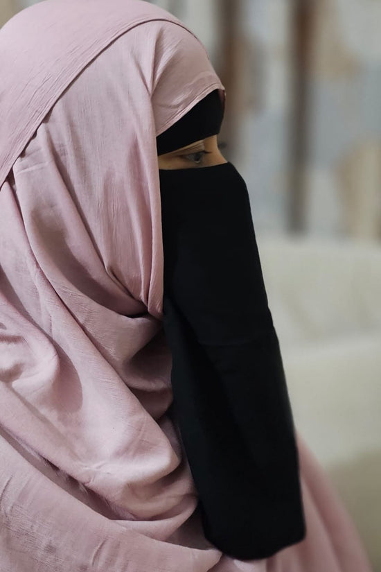 Basic Short Niqab Black