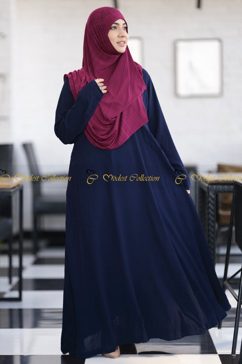 Navy A-Line Abaya