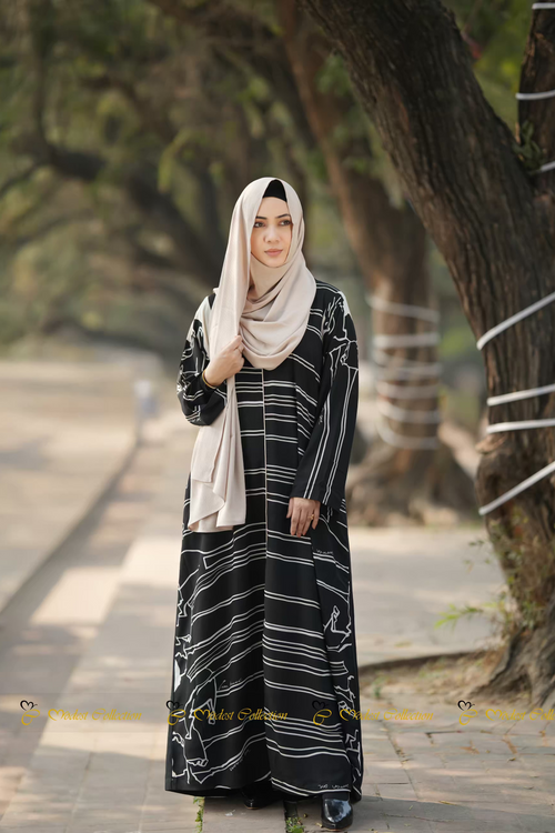Dual Shade Abaya Monochrome
