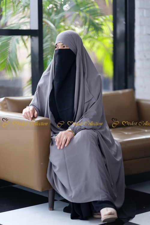 أمايا نقاب مرفق جلباب حجري أزرق