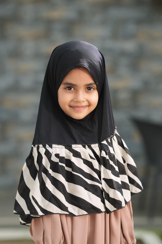 Baby Hijab Zebra Black