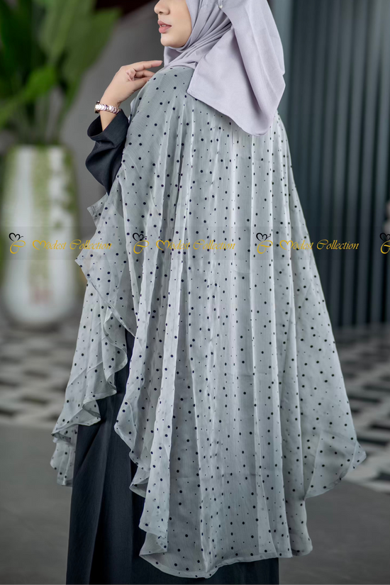 Front opening Cape Polka dot Ash