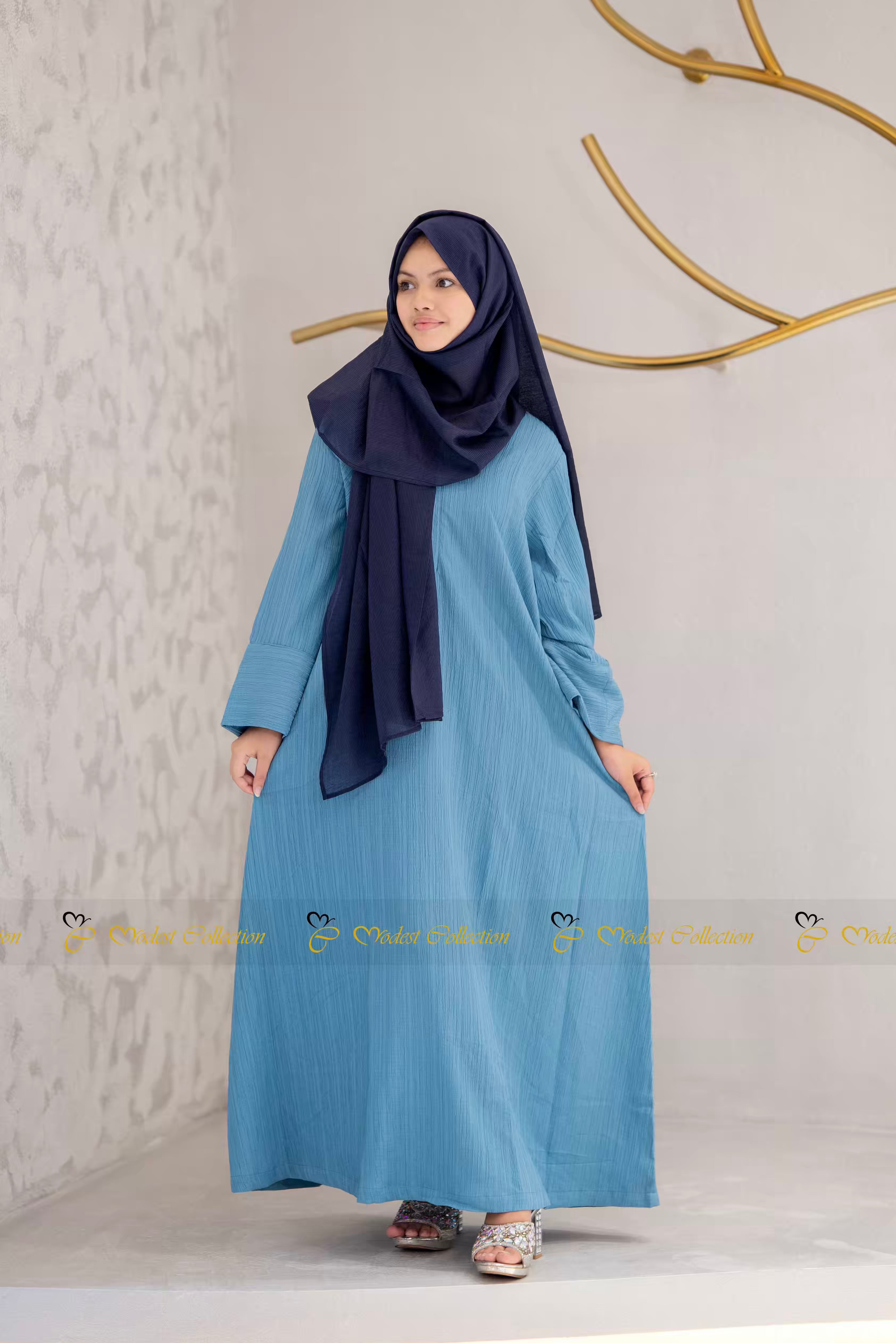 Basic Formal Abaya Sky