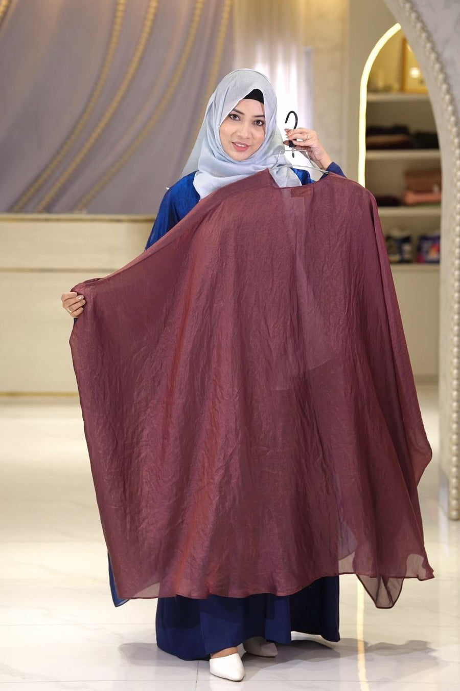 Batwing Shrug Shimmer purple