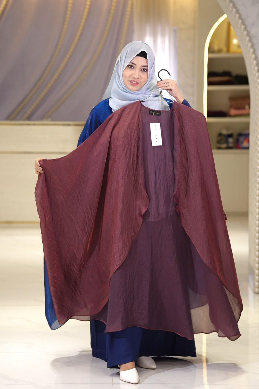 Batwing Shrug Shimmer purple