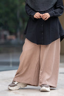 Remie Cotton Formal Pants in Beige - Front View