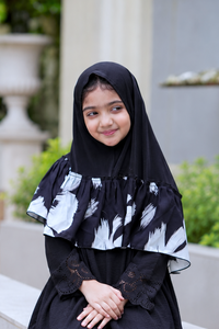 Baby Hijab Floral Black