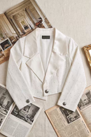 Short Blazer Rhinestone Cream