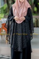 Front opening Cape Polka dot Black