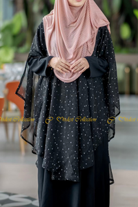 Front opening Cape Polka dot Black