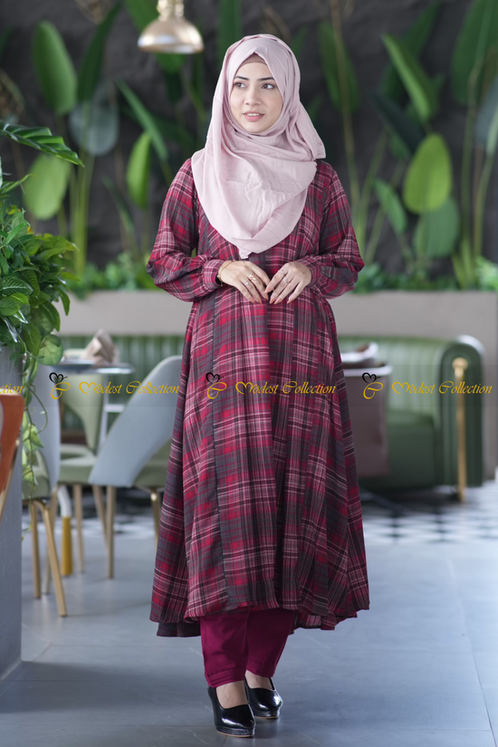 One pc Plaid Midi Dress