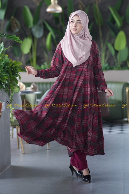 One pc Plaid Midi Dress