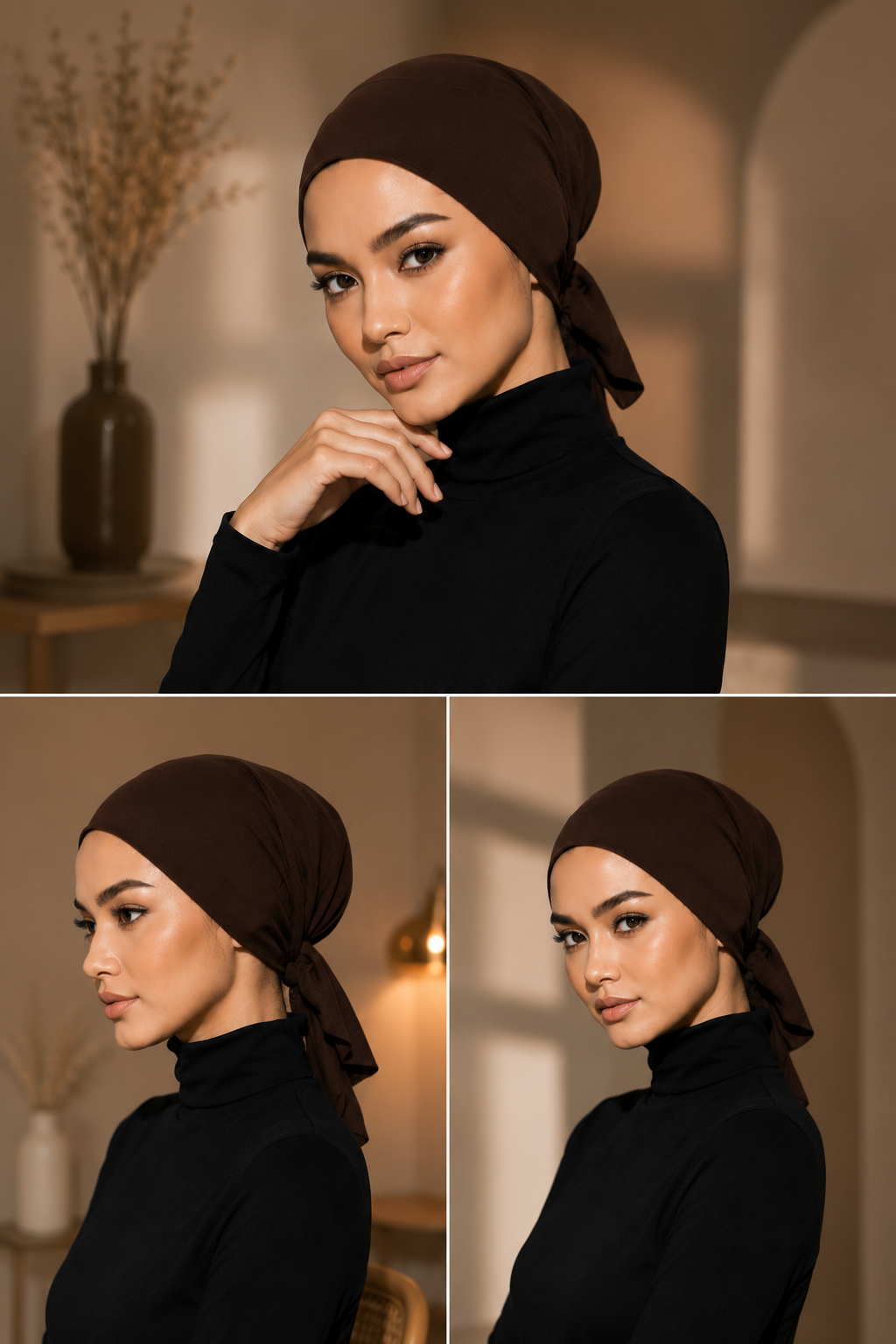 Full Head Cover Under cap with Belt for Muslim Women