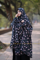 Cotton Khimar Black Floral