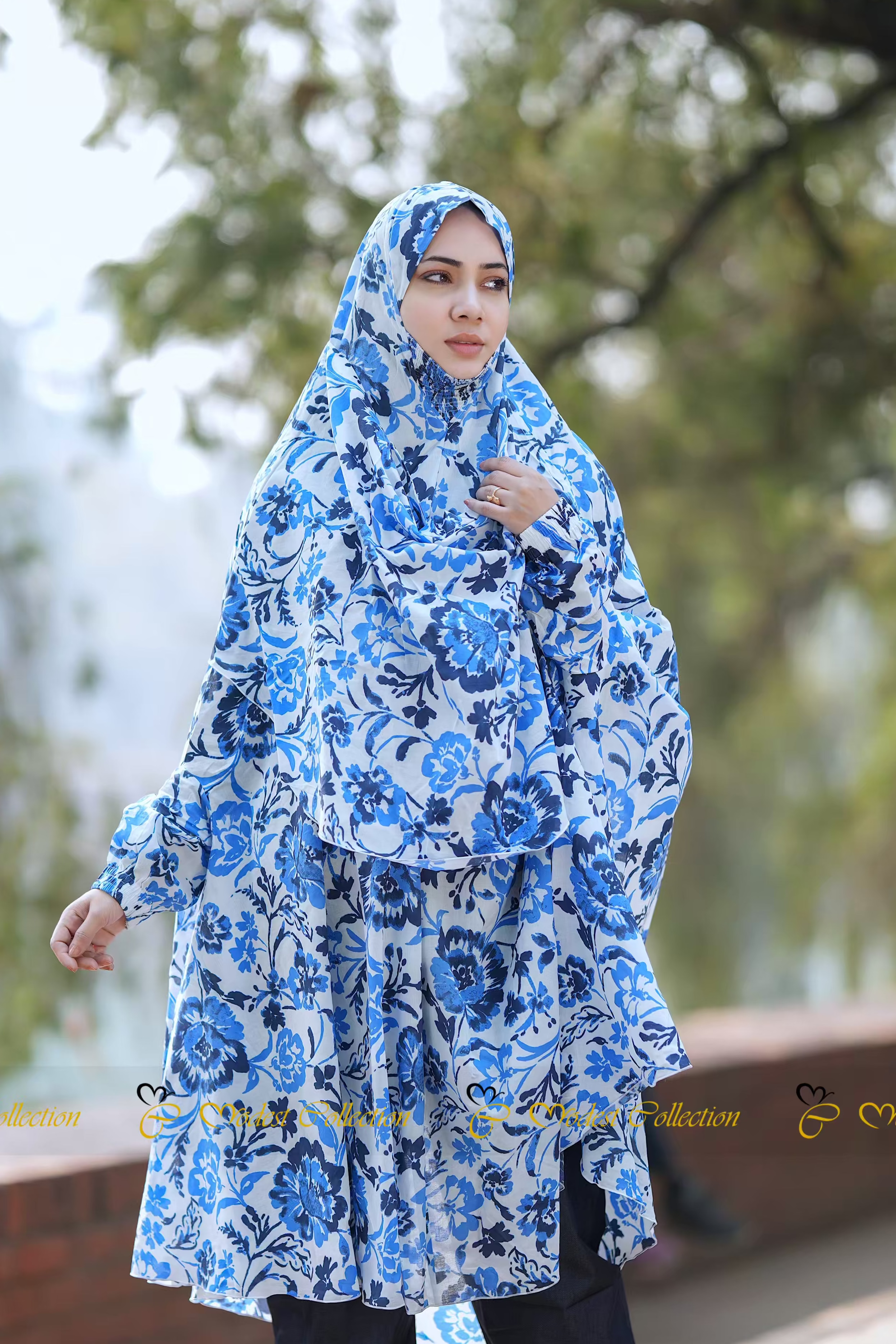 Cotton Khimar Blue Petal