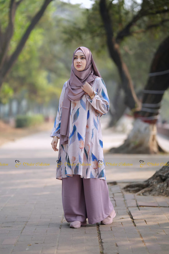 Cotton Ethnic Kurti Lavendar
