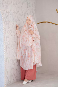 Cotton Khimar with pockets Pastel Pink