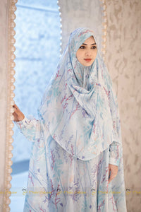 Cotton Khimar with pockets Pastel Sky