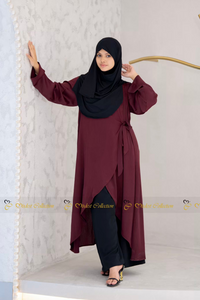 Criss-cross Top Maroon