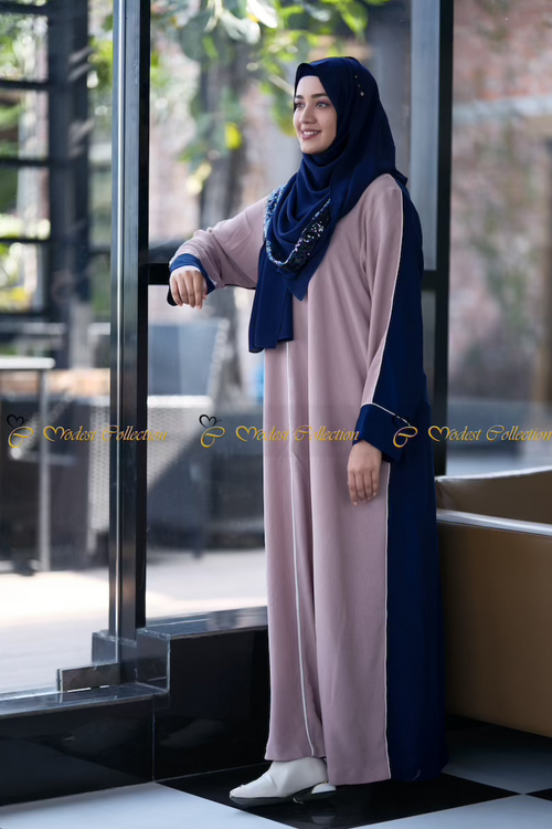 Dual Shade Abaya Umber-Navy