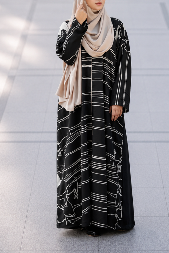 Dual Shade Abaya Monochrome