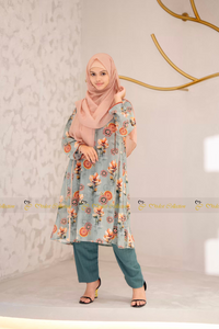 Cotton Ethnic Kurti sea green