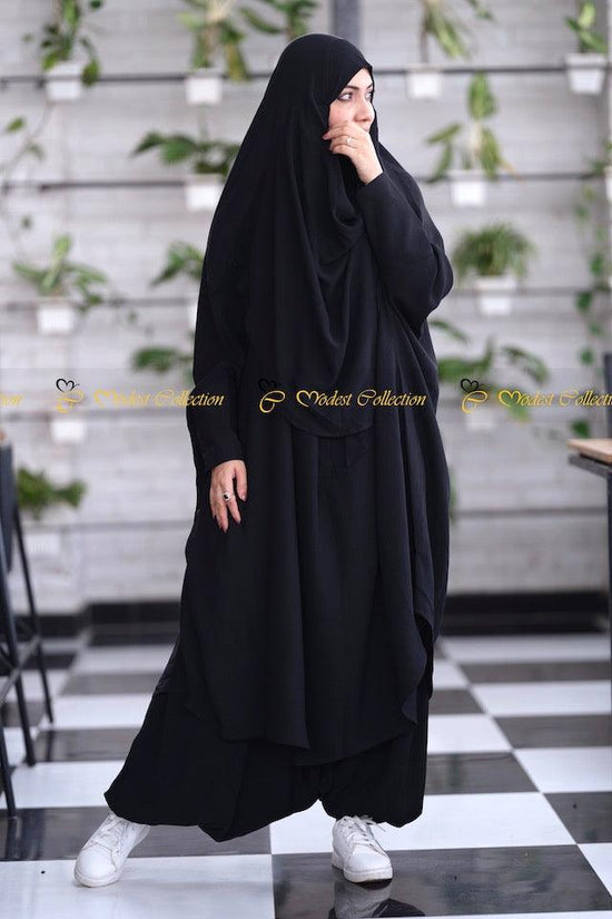 Fatima Jilbab with attached Niqab Black