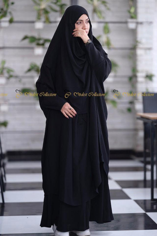 Fatima Jilbab with attached Niqab Black