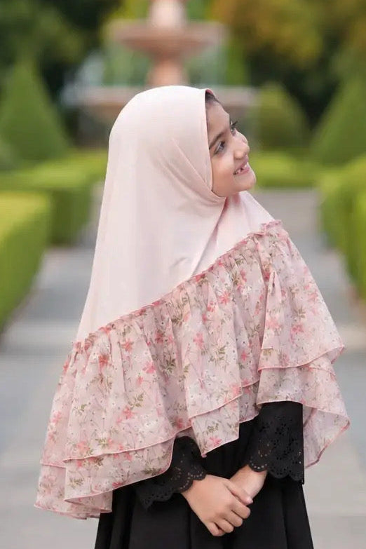 floral print bloom baby hijab for toddler girl